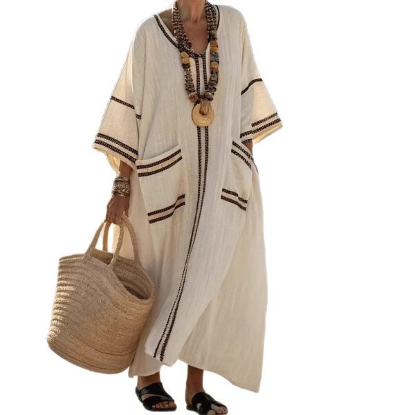 Elegant Resort-Style Plus-Size Loose And Comfortable Casual Dress
